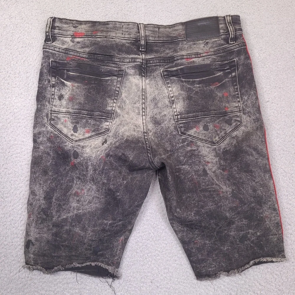 Jordan Craig Legacy Edition Denim Shorts Mens‎ 34 Black Jean Distressed Stretch
